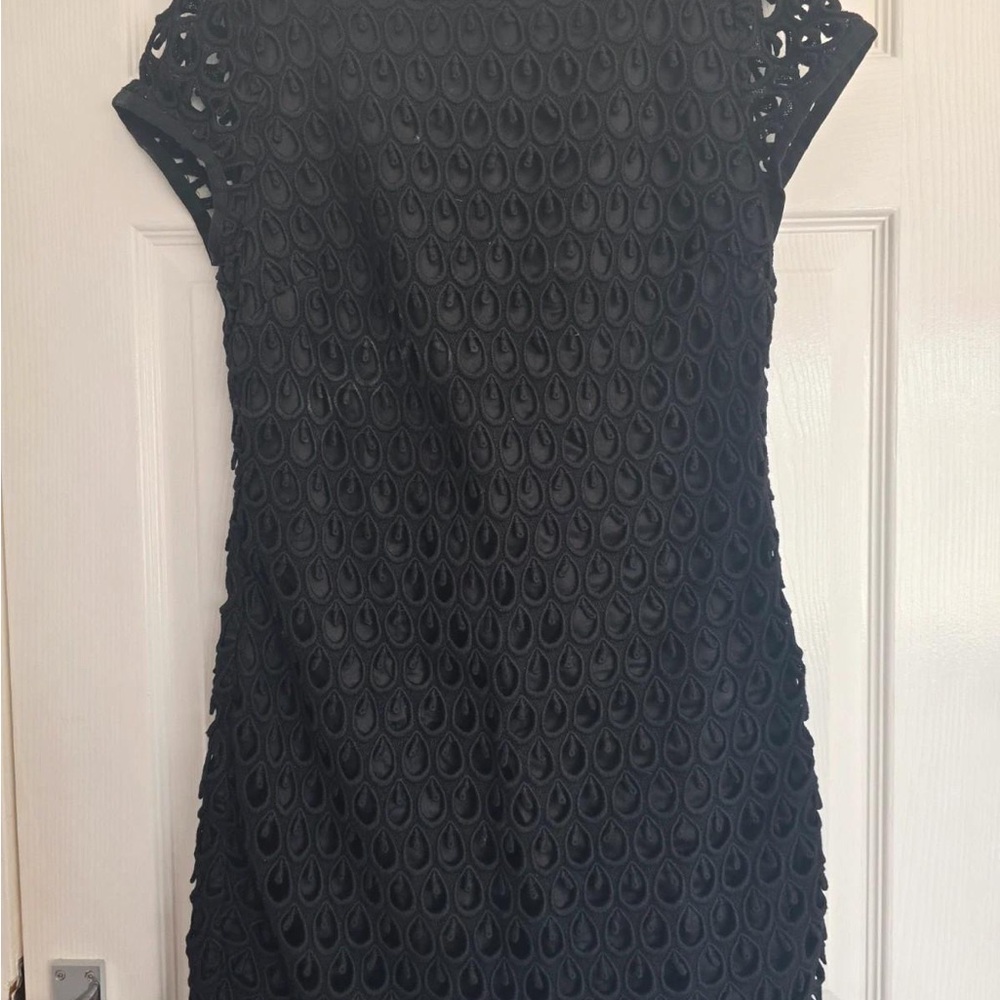 Chic Black Textured Mini Dress
